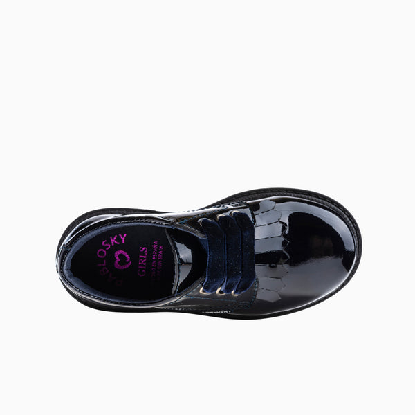 Pablosky Zapatos Casual De Niña Pablosky Color Azul De Piel Con Cordones 356529