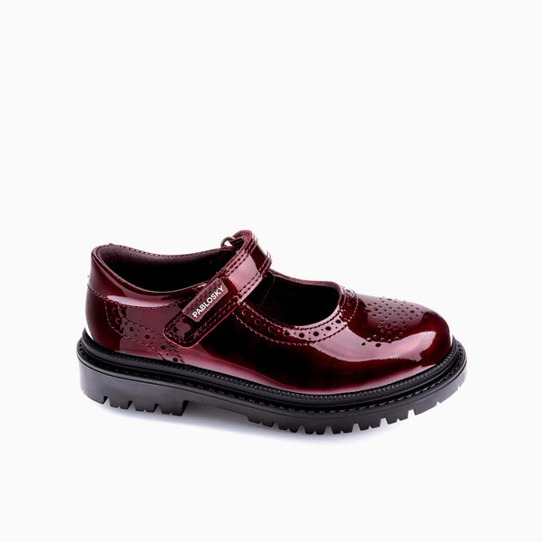 pablosky Zapatos Casual de Niña Pablosky color Rojo de Piel con Cierre adherente 356269