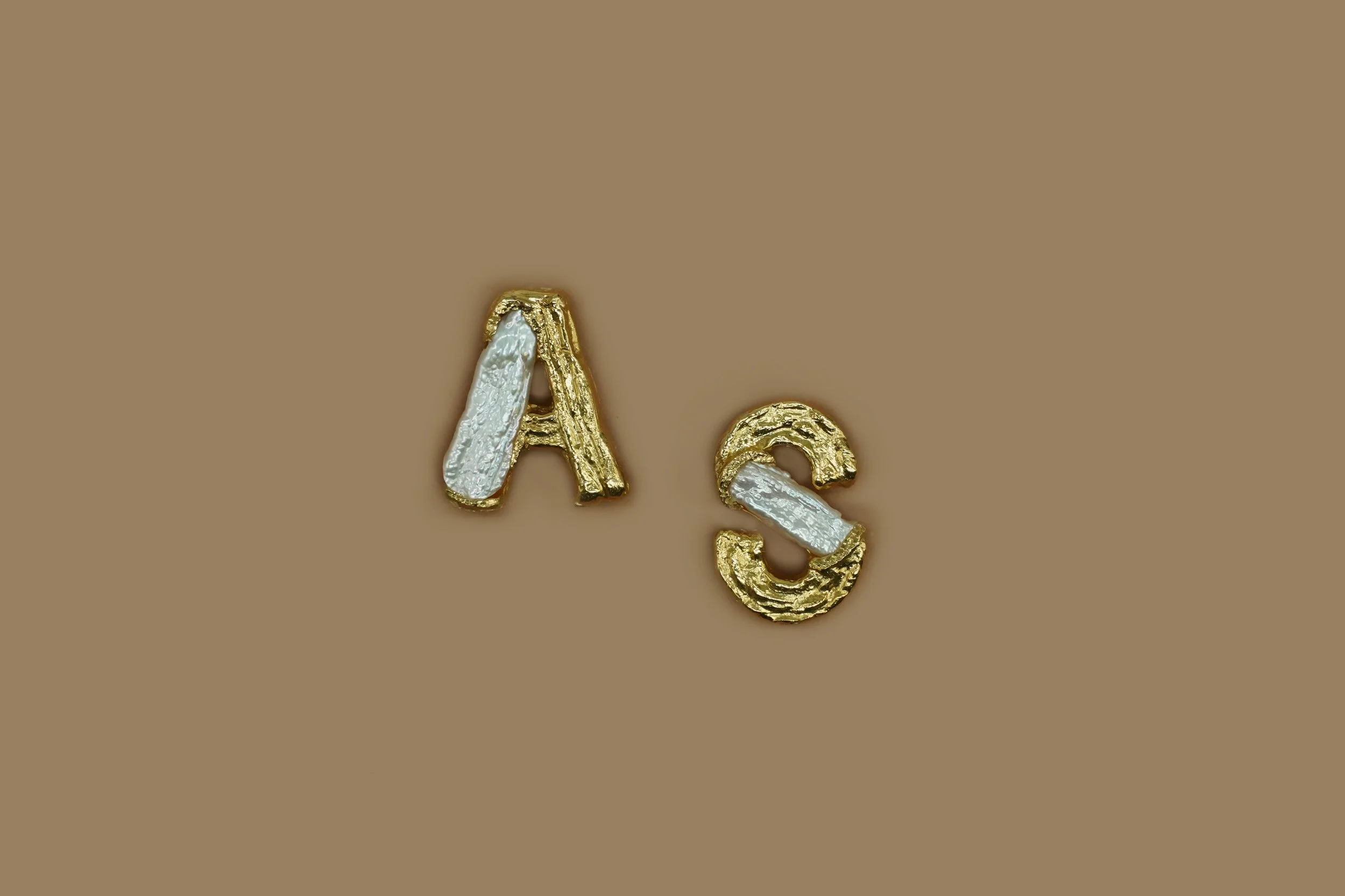 Pacharee Birch Pearl Alphabet Earrings