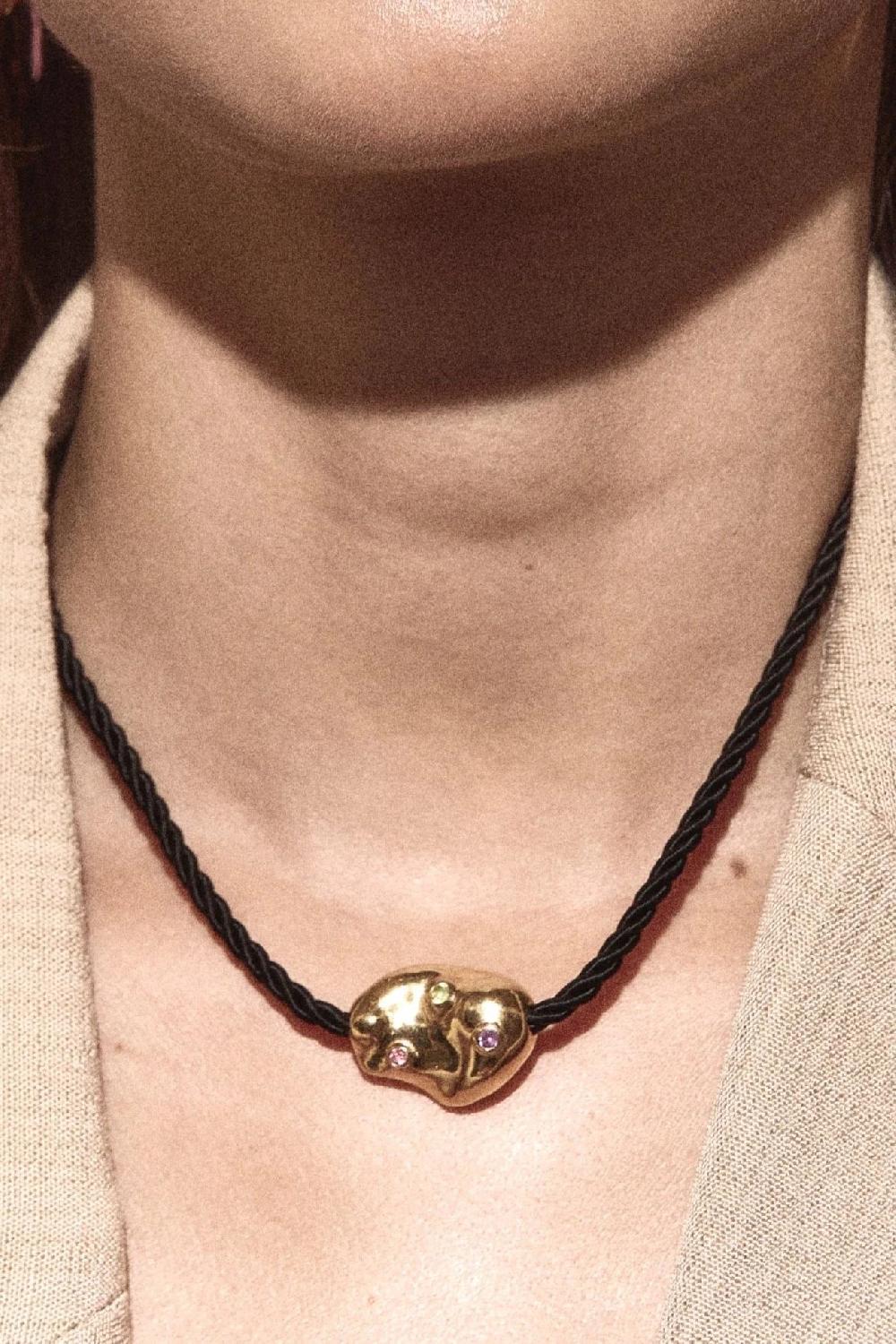 pacharee Jahn Gold Woven Necklace