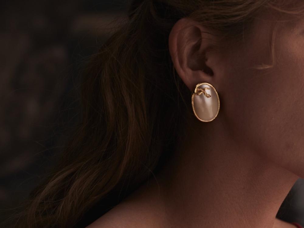 Pacharee Naga Oval Earrings