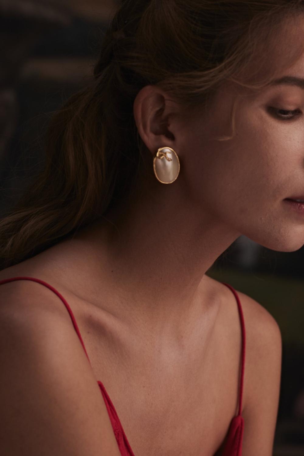 Pacharee Naga Oval Earrings