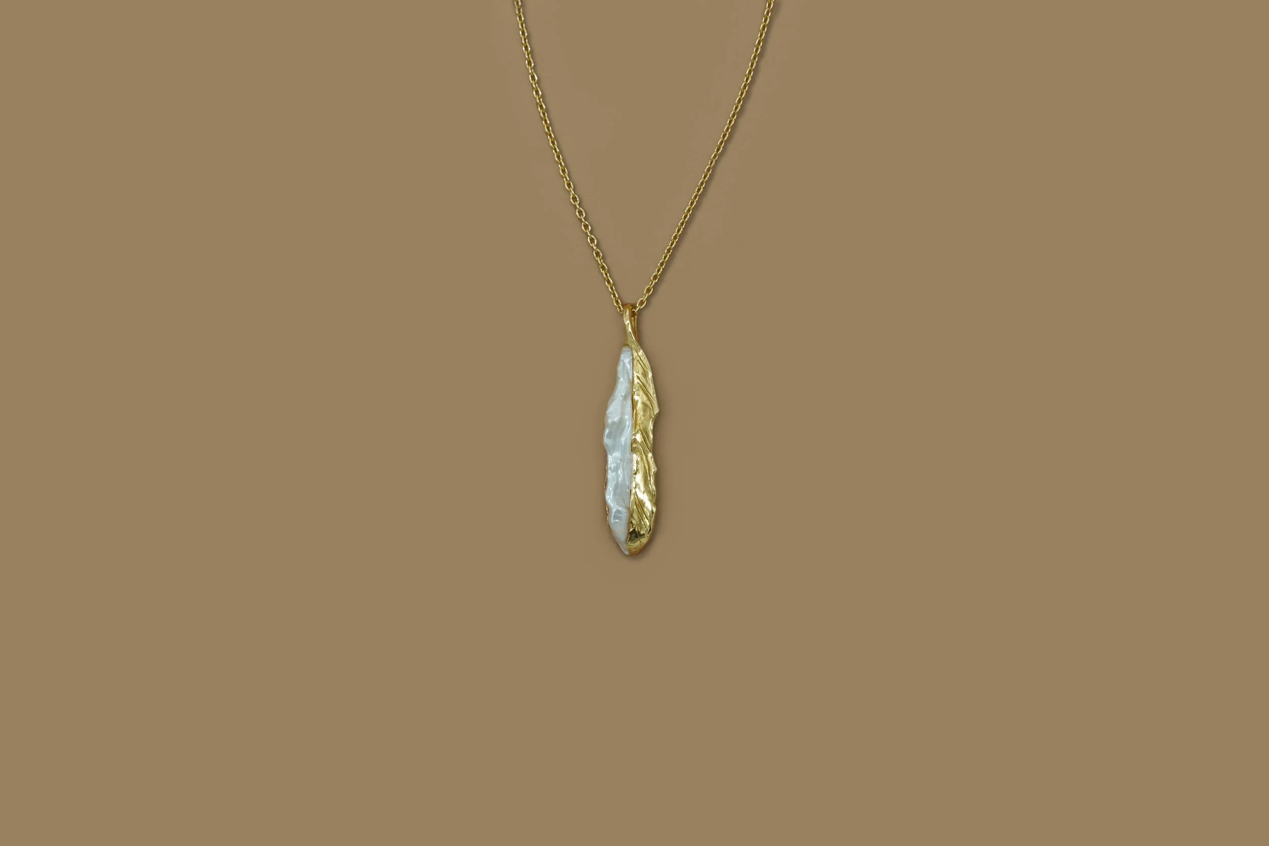pacharee Pearl Feather Chain Necklace