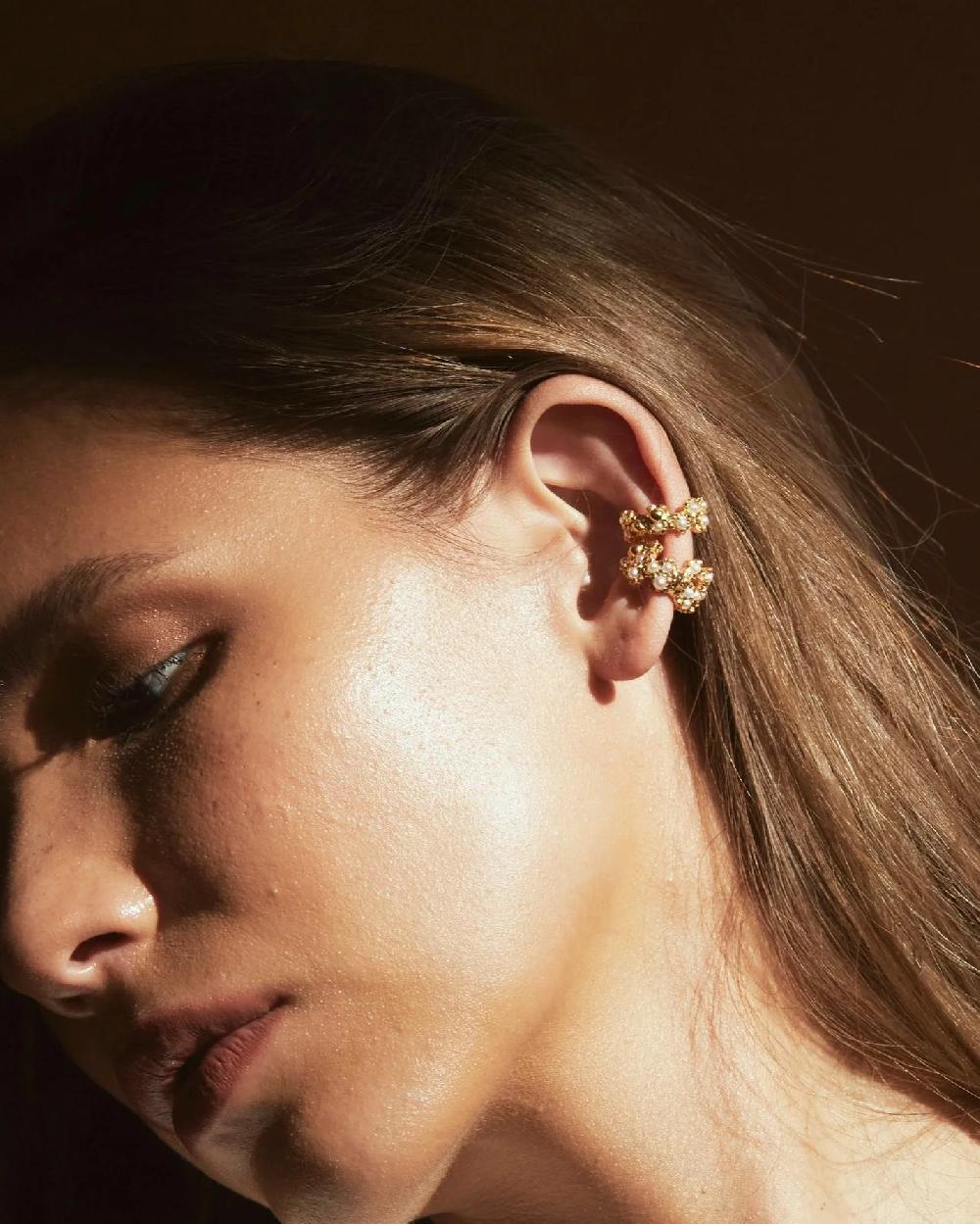 Pacharee Pearl Floret Cluster Ear Cuff