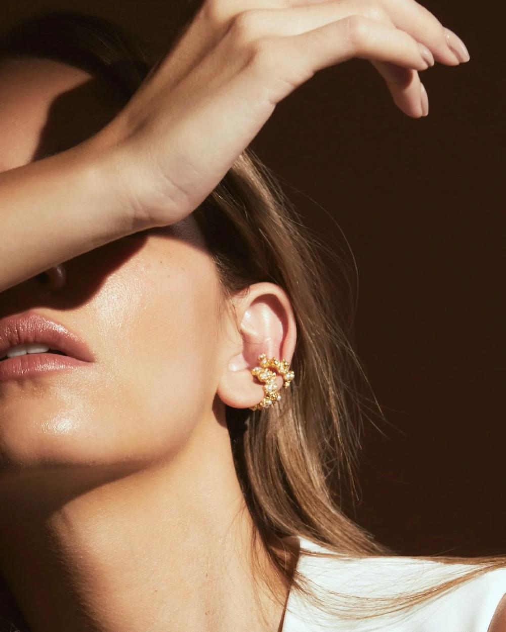 pacharee Pearl Floret Cluster Ear Cuff