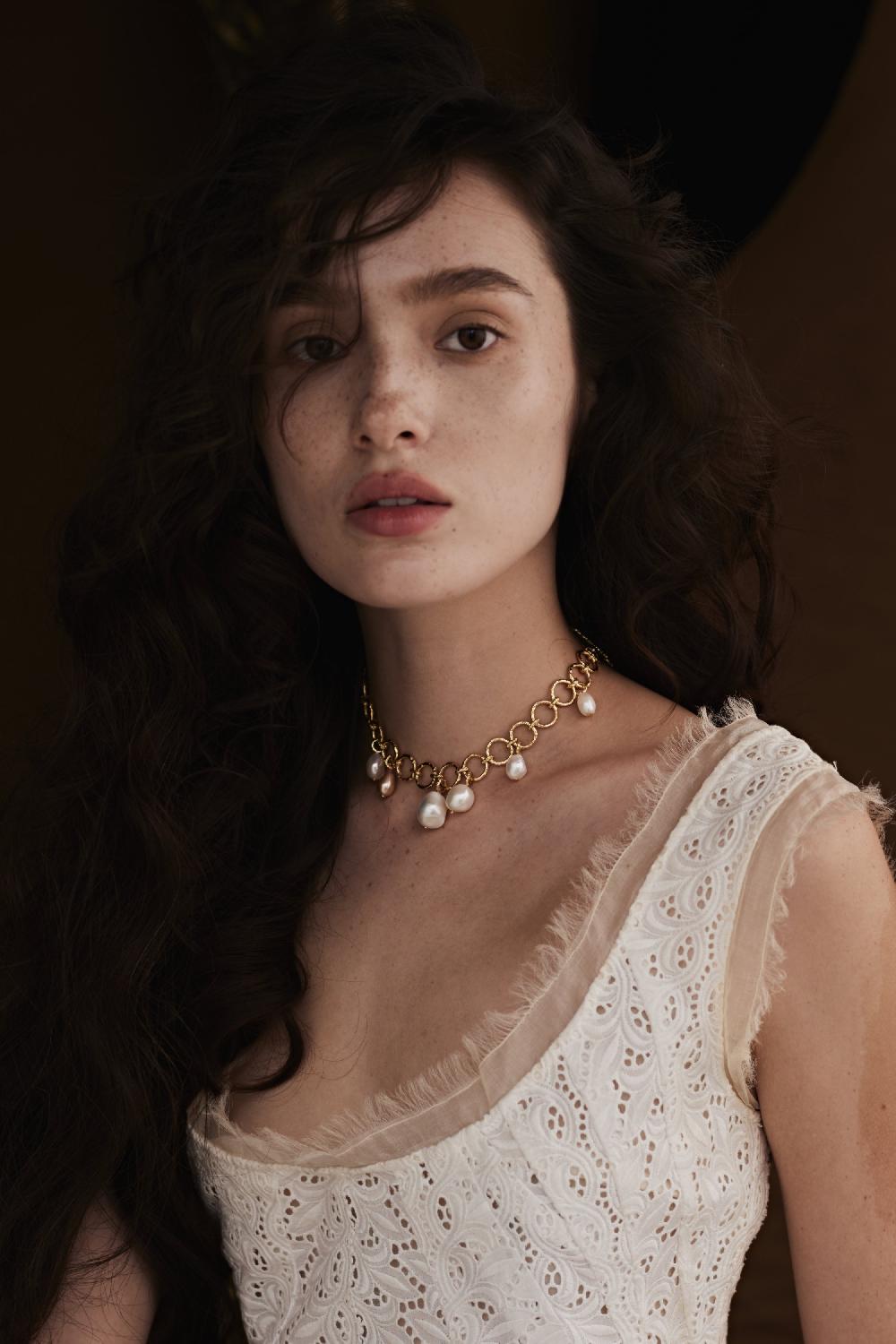 Pacharee Prado Chain Pearl Drop Necklace