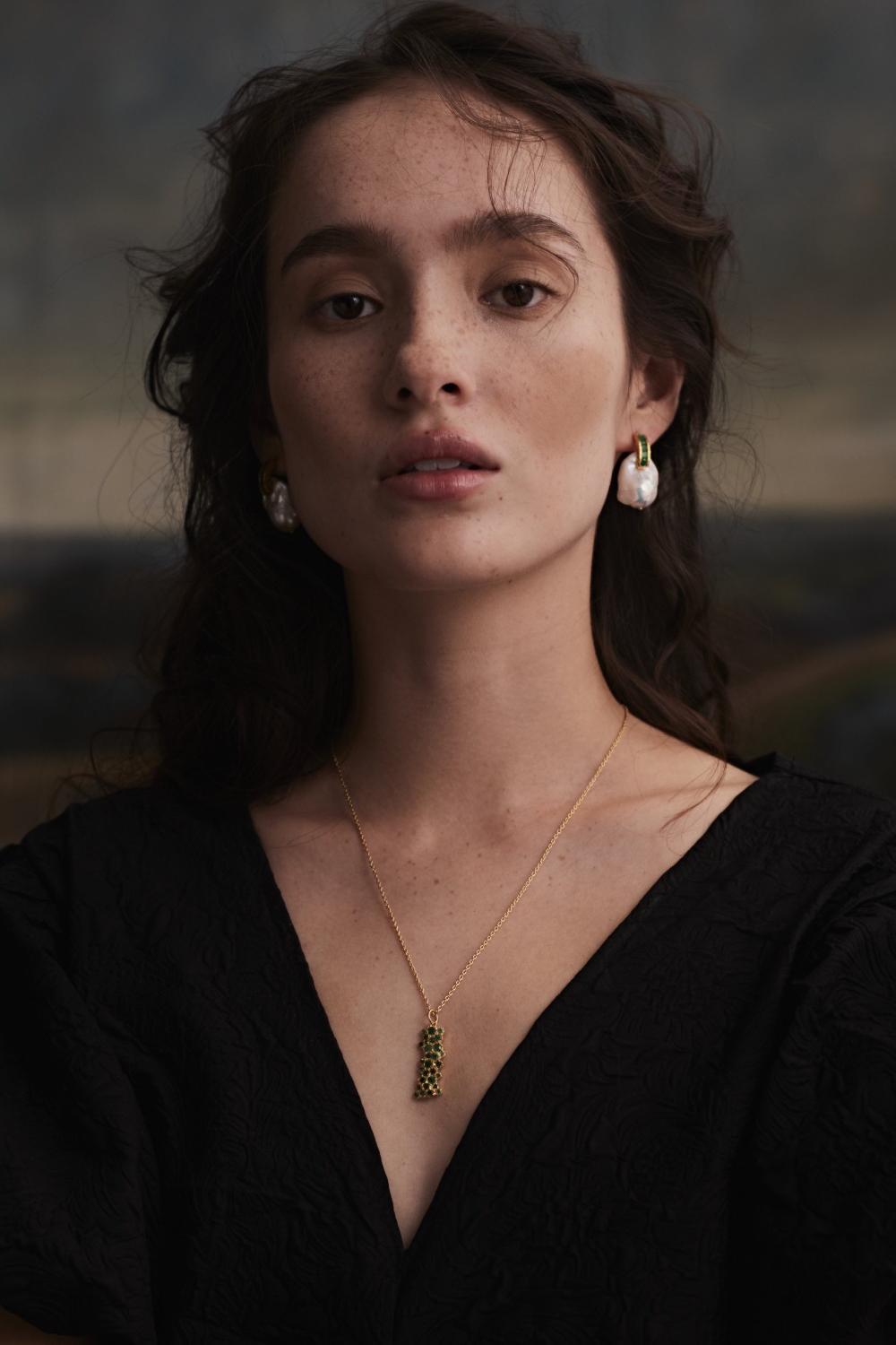 Pacharee Prado Emeralds Baroque Dangling