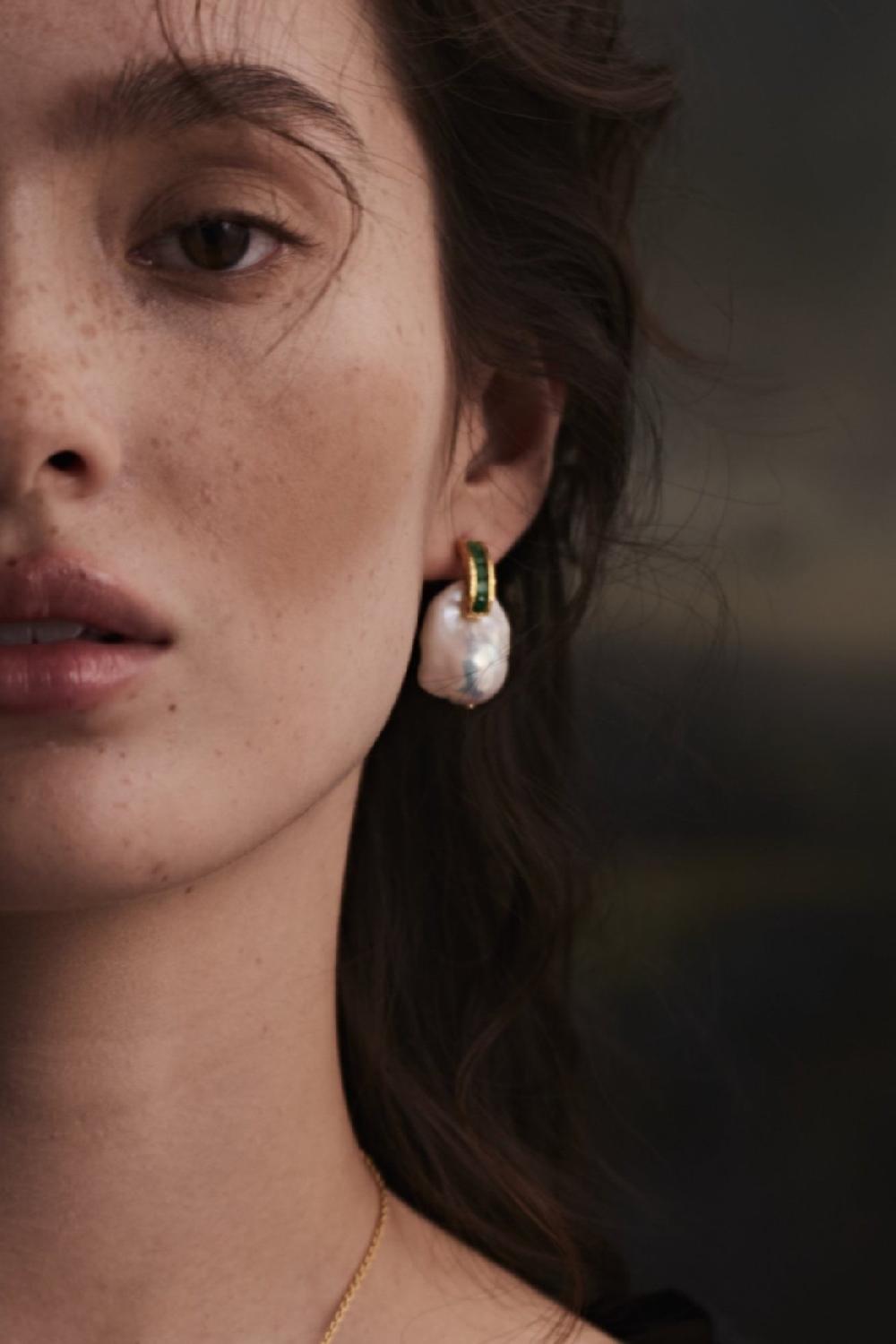 Pacharee Prado Emeralds Baroque Dangling