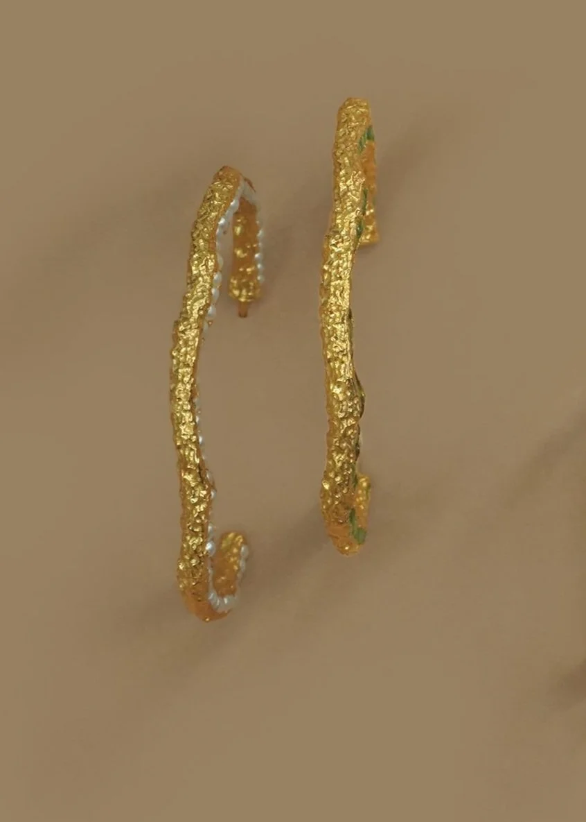 Pacharee Silh Large Emeralds Hoops