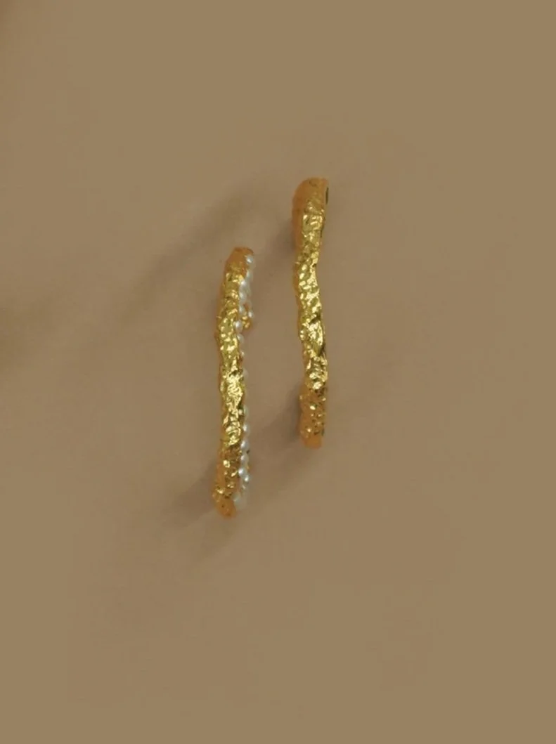 Pacharee Silh Medium Pearls Hoops