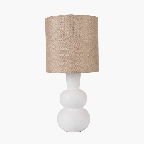 Pacific Lifestyle Aaliyah White Curved Bottle Ceramic Table Lamp