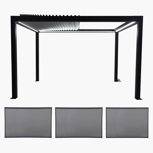 pacific lifestyle Abierto Full Electric 3m x 4m inc LED complete with 2 x 4m and 1 x 3m Electric Blinds Delivery and Installation pacific lifestyle Abierto Full Electric 3m x 4m inc LED complete with 2 x 4m and 1 x 3m Electric Blinds Delivery and Installation