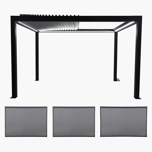 pacific lifestyle Abierto Full Electric 3m x 4m inc LED complete with 2 x 3m and 1 x 4m Electric Blinds Delivery and Installation