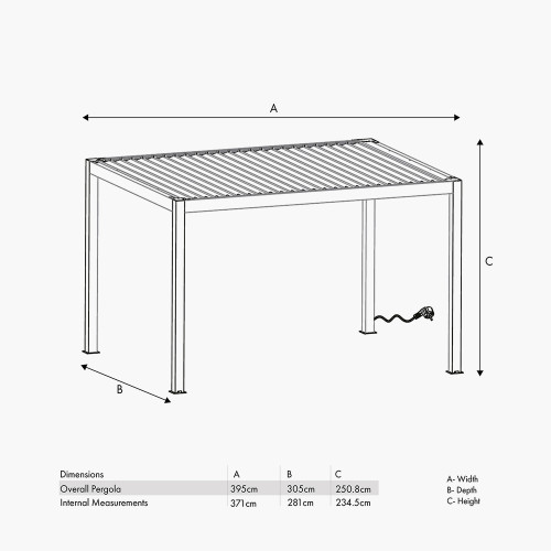 Pacific Lifestyle Abierto Full Electric 3m X 4m Inc LED Delivery And Installation