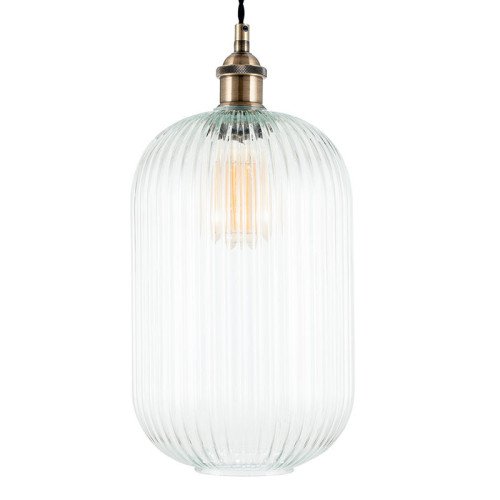 pacific lifestyle Abigail Clear Ribbed Glass Tall Pendant