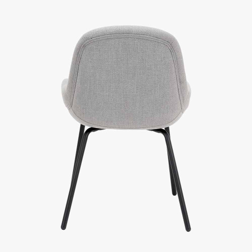 Pacific Lifestyle Alba Grey Linen Mix And Black Metal Dining Chair