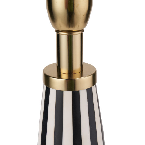 Pacific Lifestyle Alejo Black And White Stripe Conical Resin Table Lamp Base