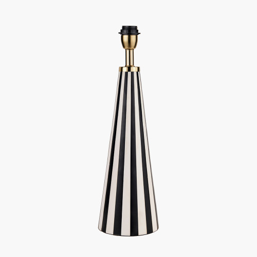 pacific lifestyle Alejo Black and White Stripe Conical Resin Table Lamp Base