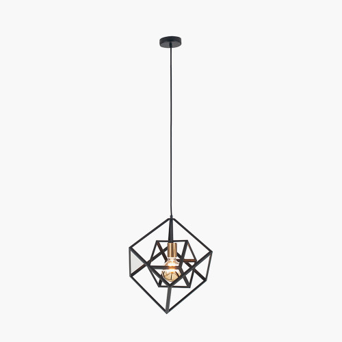 Pacific Lifestyle Alessio Matt Black Metal Cube Pendant