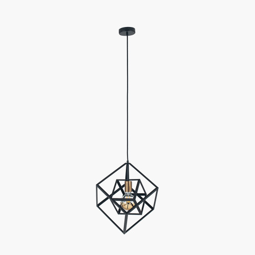 Pacific Lifestyle Alessio Matt Black Metal Cube Pendant
