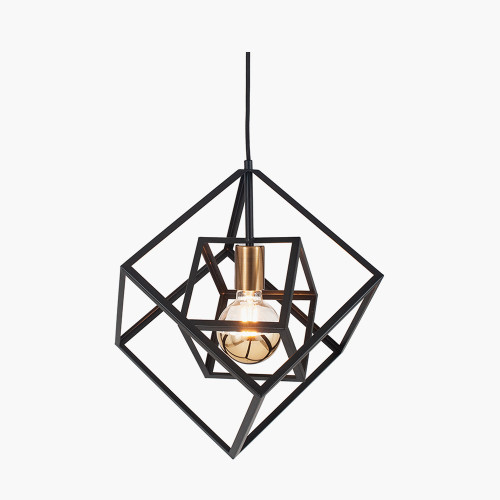 Pacific Lifestyle Alessio Matt Black Metal Cube Pendant