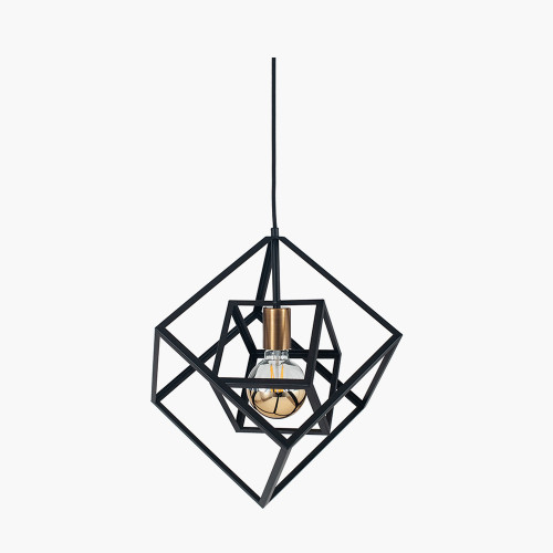 pacific lifestyle Alessio Matt Black Metal Cube Pendant