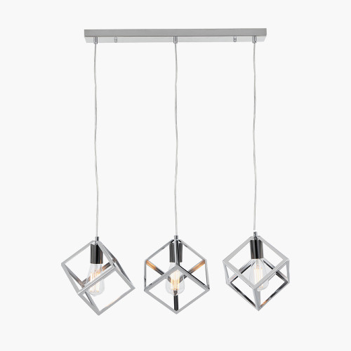 pacific lifestyle Alessio Shiny Nickel Metal 3 Cube Pendant