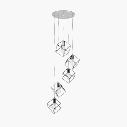 Pacific Lifestyle Alessio Shiny Nickel Metal 5 Cube Pendant