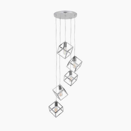 pacific lifestyle Alessio Shiny Nickel Metal 5 Cube Pendant