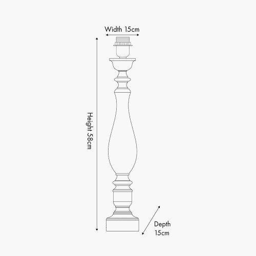 Pacific Lifestyle Alia Grey Wash Turned Mango Wood Table Lamp Base