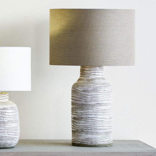 Pacific Lifestyle Alina White Dot Design Stoneware Table Lamp Base