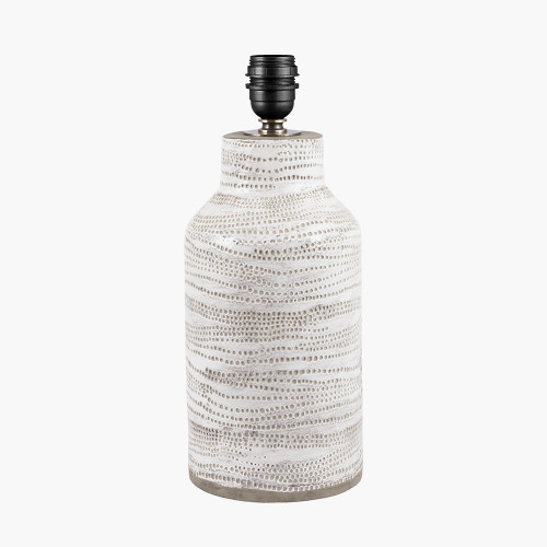 pacific lifestyle Alina White Dot Design Stoneware Table Lamp Base