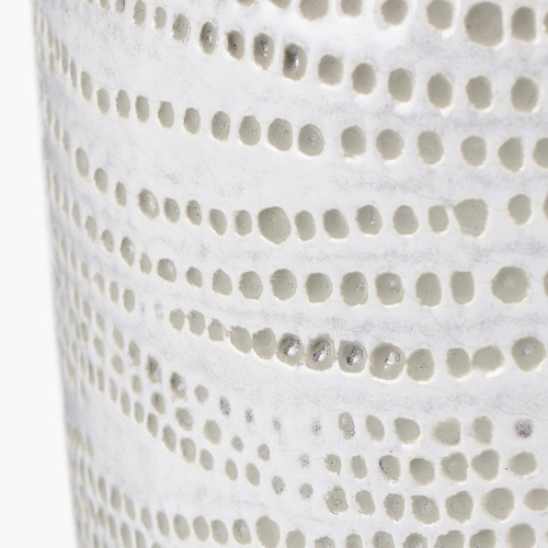 Pacific Lifestyle Alina White Stoneware Dot Design Vase