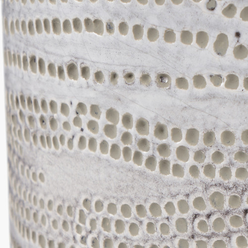 Pacific Lifestyle Alina White Stoneware Dot Design Vase Tall