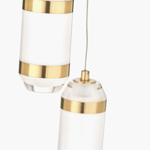 Pacific Lifestyle Alondra Gold Metal And White Glass LED Multi Drop Pendant