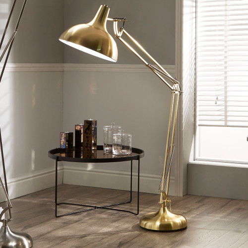 Pacific Lifestyle Alonzo Brass Metal Task Floor Lamp