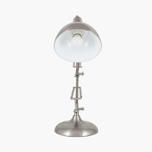 Pacific Lifestyle Alonzo Brushed Chrome Metal Angled Task Table Lamp
