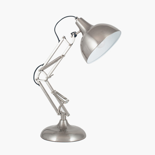 pacific lifestyle Alonzo Brushed Chrome Metal Angled Task Table Lamp