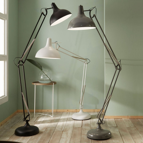 Pacific Lifestyle Alonzo Grey Metal Task Floor Lamp