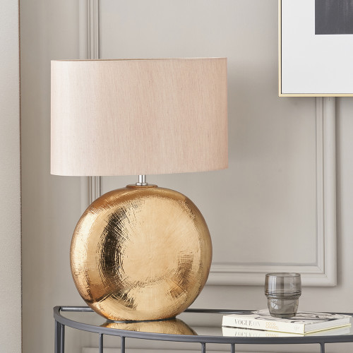 Pacific Lifestyle Alpha Bronze Textured Ceramic Table Lamp