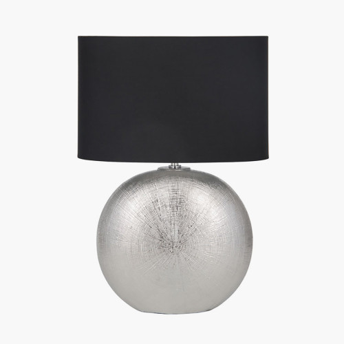 pacific lifestyle Alpha Silver Textured Ceramic Table Lamp