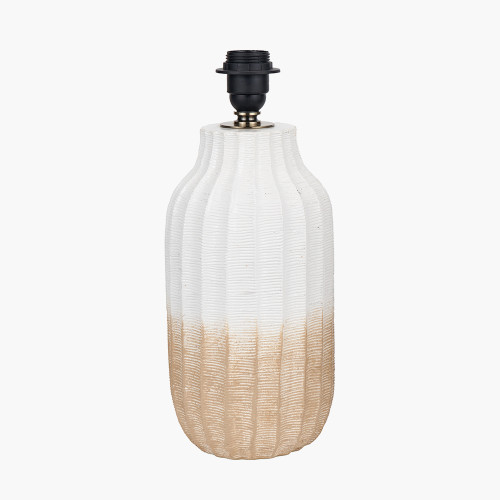 Pacific Lifestyle Amalia Natural Ombre Textured Stoneware Tall Table Lamp Base