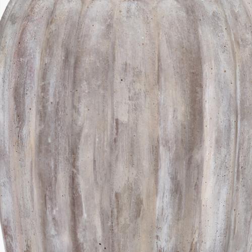 Pacific Lifestyle Ambrosia Natural Grooved Stoneware Table Lamp Base With Vienna 35cm Black Chevron Mushroom Pleat Lampshade