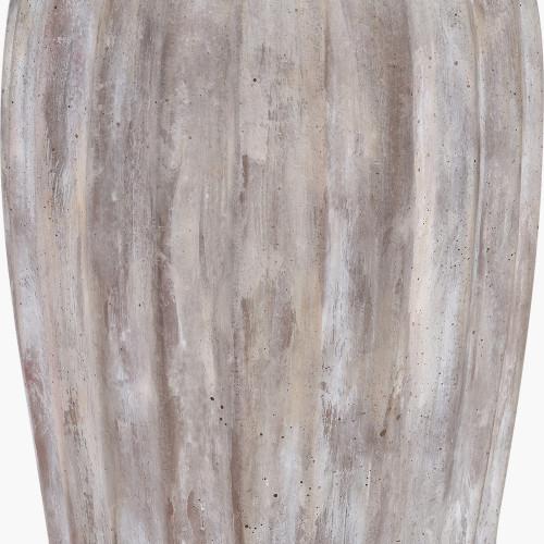 Pacific Lifestyle Ambrosia Natural Grooved Stoneware Table Lamp Base With Lys 35cm White Self Lined Linen Tapered Lampshade