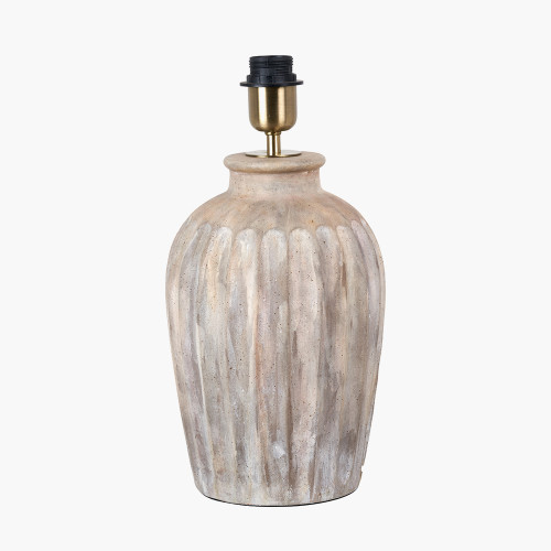 Pacific Lifestyle Ambrosia Natural Grooved Stoneware Table Lamp Base