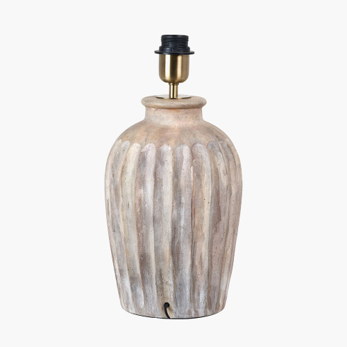 Pacific Lifestyle Ambrosia Natural Grooved Stoneware Table Lamp Base