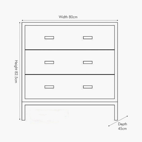 Pacific Lifestyle Ambroso Grey Wash Mango Wood And Silver Metal 3 Drawer Unit