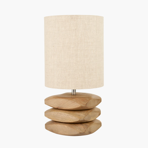 Pacific Lifestyle Amir Natural Mango Wood 3 Pebble Table Lamp