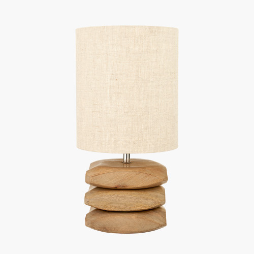 pacific lifestyle Amir Natural Mango Wood 3 Pebble Table Lamp