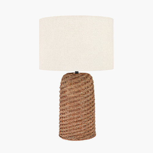 Pacific Lifestyle Andros Brown Woven Seagrass Table Lamp